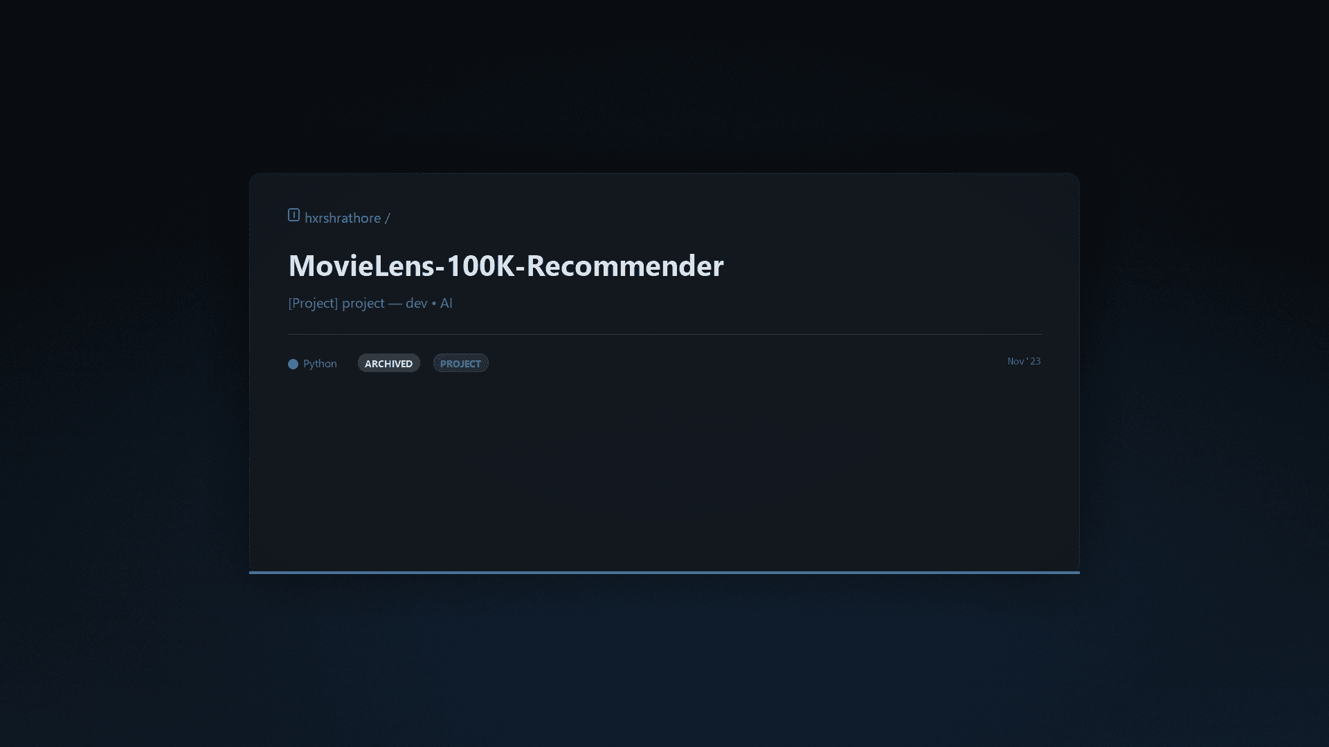 MovieLens-100K-Recommender