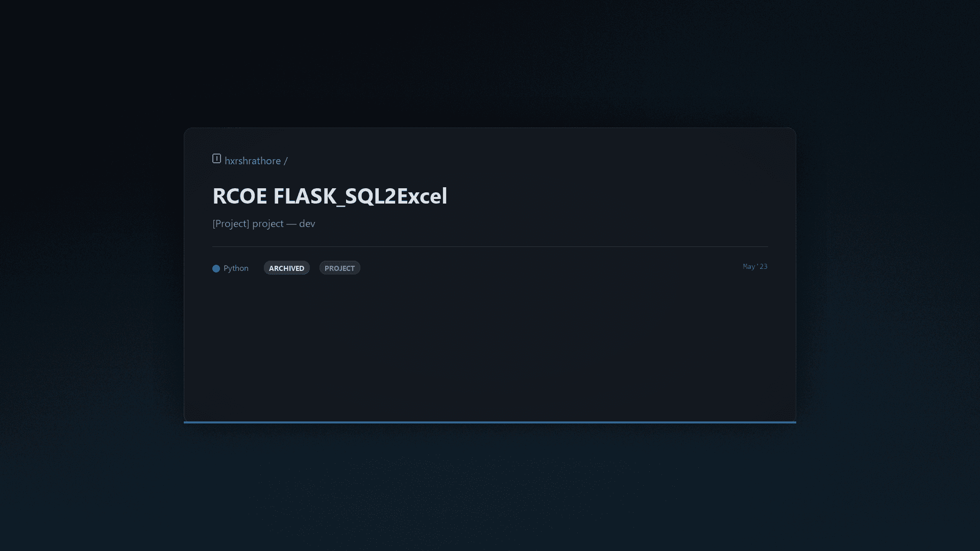 RCOE FLASK_SQL2Excel