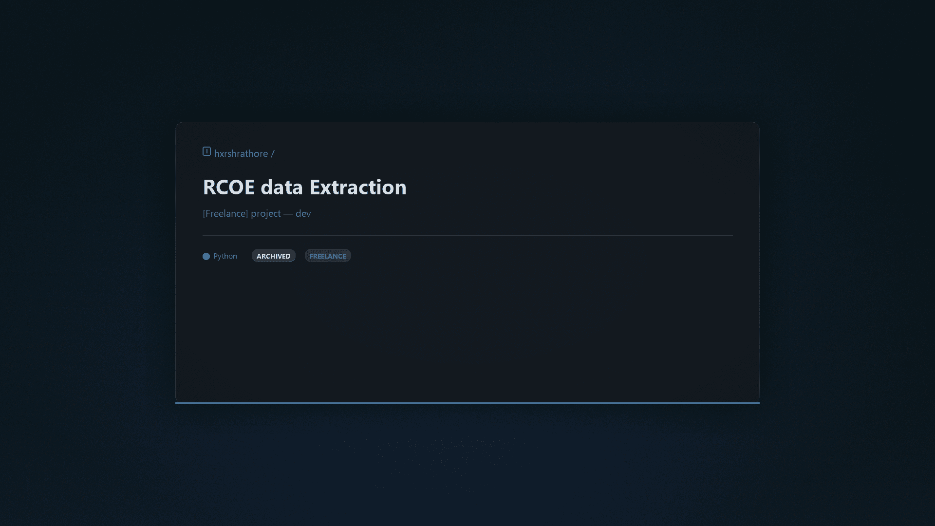 RCOE data Extraction