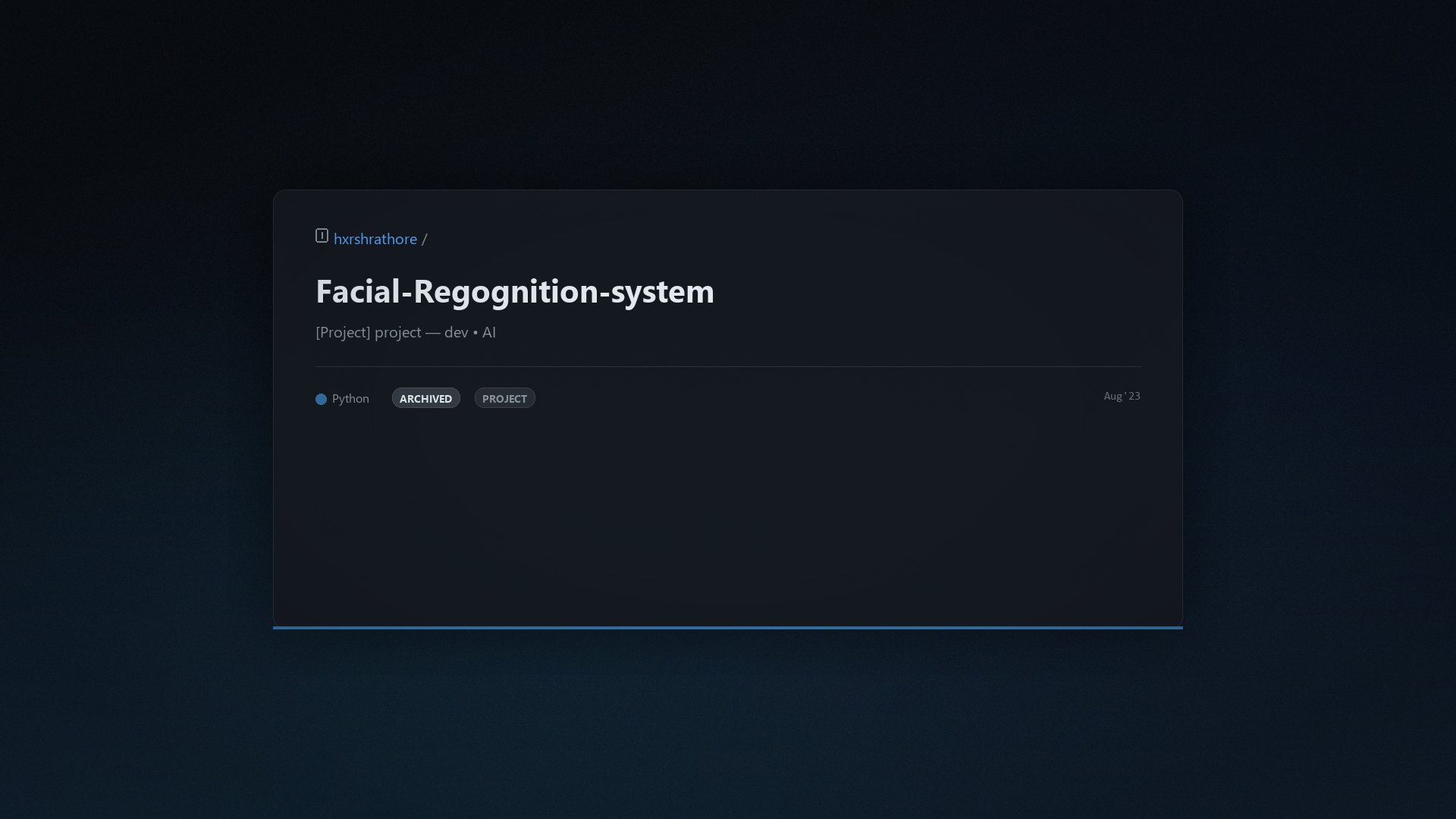 Facial-Regognition-system